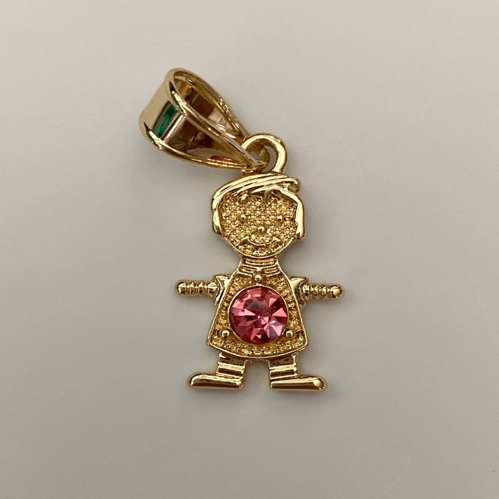 October (Tourmaline) Gold Plated Boy Pendant